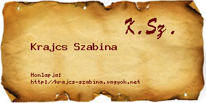 Krajcs Szabina névjegykártya