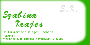 szabina krajcs business card